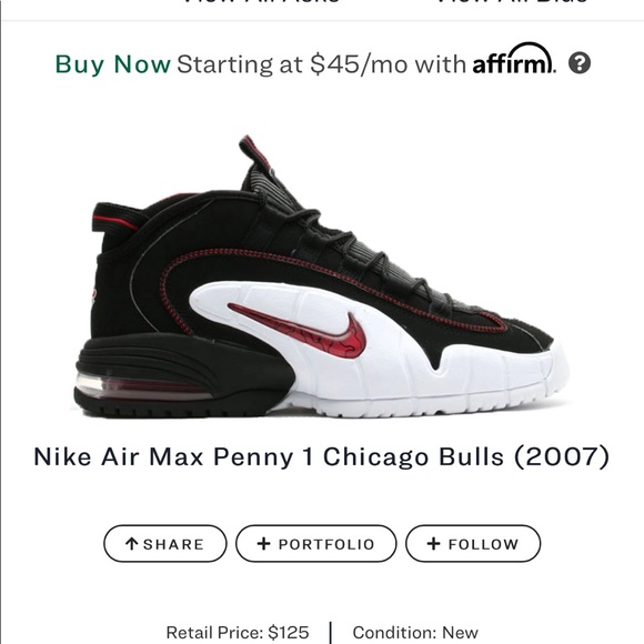 Air Penny Max 1 “Chicago” sz 7Y - Picture 6 of 6